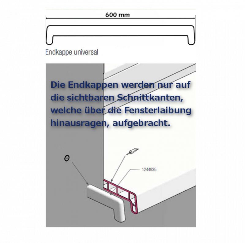 Kunsstoff Fensterbank >>PVC Innenfensterbänke - Fensteronlineversand - Top  Markenprodukte - günstige Preise, 5,88 €