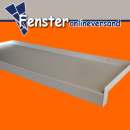 Aluminium Fensterbank silber EV1, Ausladung: 380 mm, Rasterlnge: 1300 mm Aluminiumabschluss ohne Putzkante (Paar)