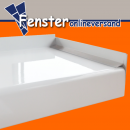 Aluminium Fensterbank wei, Ausladung: 110 mm, Rasterlnge: 1100 mm Aluminiumabschluss ohne Putzkante (Paar)