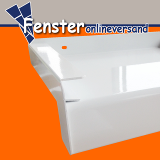 Aluminium Fensterbank wei, Ausladung: 300 mm 900 mm Aluminiumabschluss mit Putzkante (Paar)