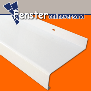 Aluminium Fensterbank wei, Ausladung 50 mm bis 400 mm