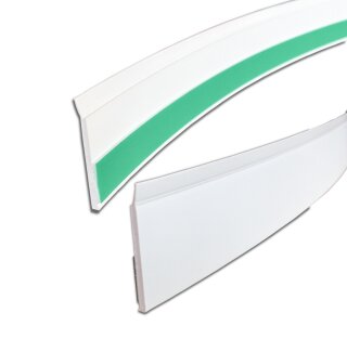Abdeckleiste aus Kunststoff mit Dichtlippe 20 mm in weiß