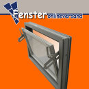 AKF Heizraumfenster in weiß, grau oder braun mit 4 mm Einfachglas und Dauerbelüftung