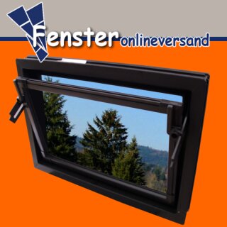 AKF Kunststoffkellerfenster farbig mit Isolierglas 14 mm, Ug 2.0 W/(m²K), Breite: 1000 x Höhe: 1100, Farbe: braun, ähnlich RAL 8019