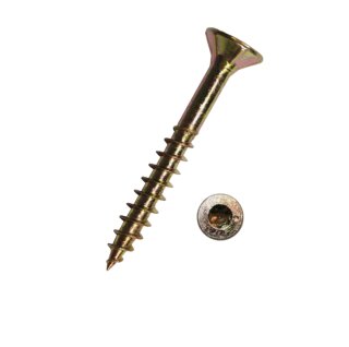 Spanplattenschraube Dresselhaus JD-79 mit Torx Antrieb gelb verzinkt 5,0 x 35 mm Teilgewinde 200 Stück