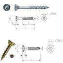Spanplattenschraube Dresselhaus JD-79 mit Torx Antrieb gelb verzinkt 6,0 x 180 mm Teilgewinde 25 Stück