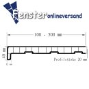 Kunststoff Fensterbank Weiß inkl. Endkappen, Tiefe: 100 mm x Länge: 500 mm