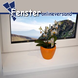 Kunststoff Fensterbank Weiß inkl. Endkappen, Tiefe: 100 mm x Länge: 2400 mm