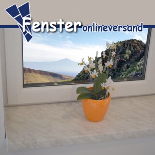 Kunststoff Fensterbank Marmor inkl. Endkappen, Tiefe: 100 mm x Länge: 2500 mm