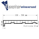 Kunststoff Fensterbank Marmor inkl. Endkappen, Tiefe: 100 mm x Länge: 2500 mm