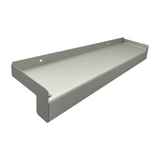Aluminium Fensterbank silber EV1, Ausladung: 70 mm, Rasterlänge: 2100 mm Aluminiumabschluss ohne Putzkante (Paar)