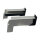 Aluminium Fensterbank silber EV1, Ausladung: 90 mm, Rasterlänge: 500 mm Aluminiumgleitabschluss (Paar)
