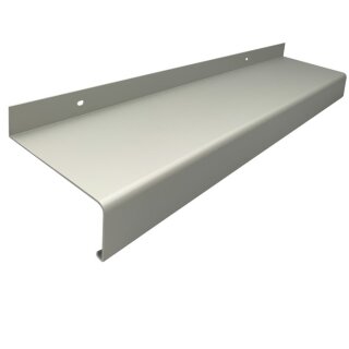 Aluminium Fensterbank silber EV1, Ausladung: 90 mm, Rasterlänge: 2300 mm ohne Seitenabschluss