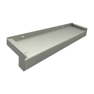 Aluminium Fensterbank silber EV1, Ausladung: 150 mm, Rasterlänge: 1000 mm Aluminiumabschluss mit Putzkante (Paar)