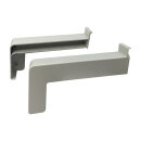 Aluminium Fensterbank silber EV1, Ausladung: 195 mm, Rasterlänge: 1600 mm Kunststoffgleitabschluss (Paar)