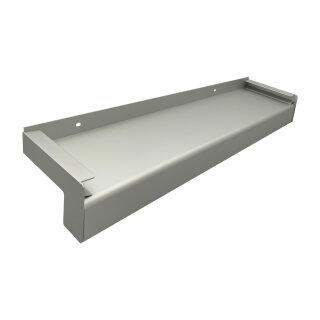 Aluminium Fensterbank silber EV1, Ausladung: 400 mm, Rasterlänge: 1200 mm Aluminiumabschluss mit Putzkante (Paar)
