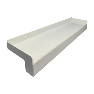 Aluminium Fensterbank weiß, Ausladung: 50 mm, Rasterlänge: 2200 mm Aluminiumabschluss ohne Putzkante (Paar)