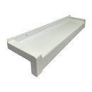 Aluminium Fensterbank weiß, Ausladung: 90 mm, Rasterlänge: 600 mm Kunststoffgleitabschluss (Paar)