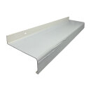 Aluminium Fensterbank weiß, Ausladung: 110 mm, Rasterlänge: 1400 mm ohne Seitenabschluss