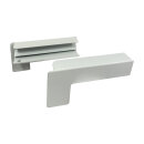 Aluminium Fensterbank weiß, Ausladung: 150 mm, Rasterlänge: 1100 mm Aluminiumabschluss mit Putzkante (Paar)