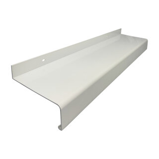 Aluminium Fensterbank weiß, Ausladung: 150 mm, Rasterlänge: 1400 mm ohne Seitenabschluss