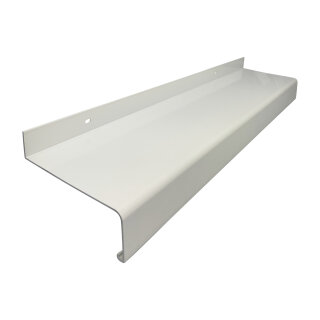 Aluminium Fensterbank weiß, Ausladung: 165 mm, Rasterlänge: 2300 mm ohne Seitenabschluss