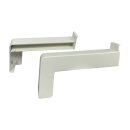 Aluminium Fensterbank weiß, Ausladung: 180 mm, Rasterlänge: 1400 mm Kunststoffgleitabschluss (Paar)