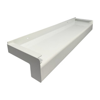 Aluminium Fensterbank weiß, Ausladung: 240 mm, Rasterlänge: 1700 mm Aluminiumabschluss mit Putzkante (Paar)