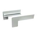 Aluminium Fensterbank weiß, Ausladung: 340 mm, Rasterlänge: 1000 mm Aluminiumabschluss ohne Putzkante (Paar)
