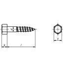 Sechskant-Holzschrauben galv. verzinkt DIN 571 M 8 x 80 50 Stück