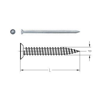 JD-Fensterrahmenschrauben I-Stern Senkkopf 11 mm I-30 7,5 x 72 10 Stück