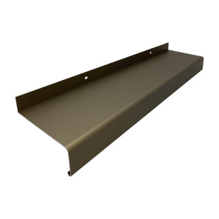 Aluminium Fensterbank mittelbronze, Ausladung: 180 mm, Rasterlänge: 900 mm ohne Seitenabschluss