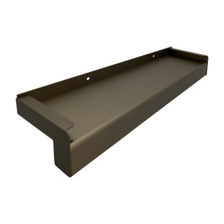 Aluminium Fensterbank mittelbronze, Ausladung: 210 mm, Rasterlänge: 800 mm Aluminiumabschluss mit Putzkante (Paar)