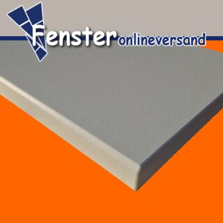 Werzalit Fensterbank Compact S18 Hellgrau, Perlstruktur Tiefe 100 mm 800 mm mit ABS Kante zweiseitig