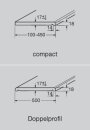 Werzalit Fensterbank Compact S18 Hellgrau, Perlstruktur Tiefe 200 mm 900 mm mit ABS Laengs- und Seitenkanten