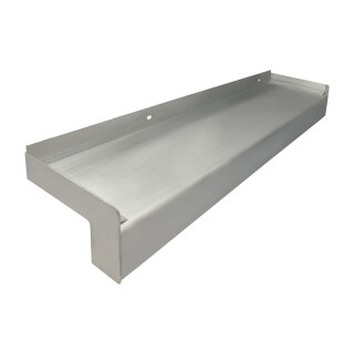 Aluminium Fensterbank blank Tiefe 165 mm 1400 mm Aluminiumabschluss ohne Putzkante (Paar)