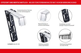Fensterbankhalter Gutmann ,,RV-KSI blank - 370 mm"